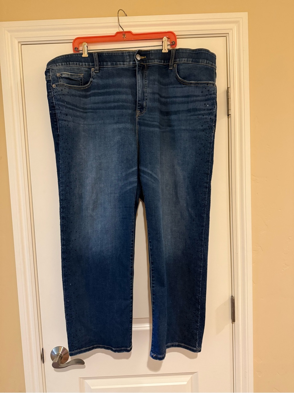 torrid 24 sparkly blue gems  Dark Blue Straight Leg Jeans